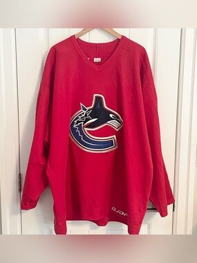 Authentic Jofa Vancouver Canucks West Coast Express Practice Red Jersey Size 58